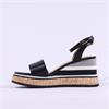 Repo Cork Platform Wedge Sandal - Black Combi